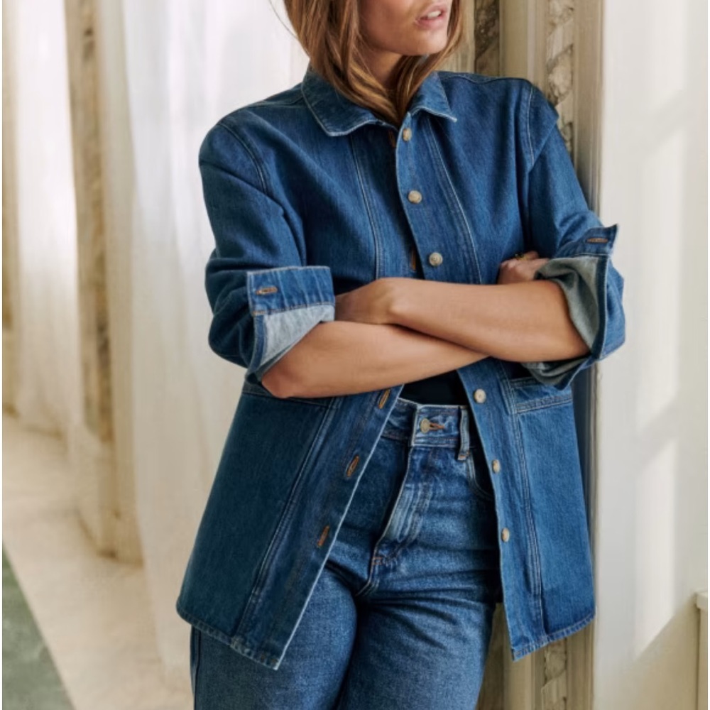 Sezane ‘Will’ Jacket. Denim Blue. Medium.